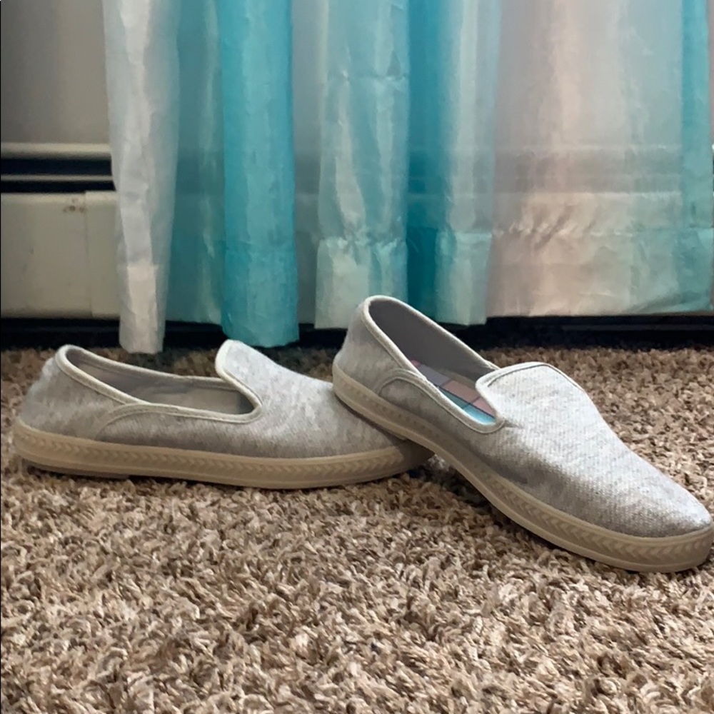 Grey slip on shoes